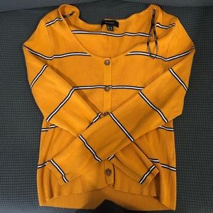 Forever 21 + yellow sweatshirt cardigan